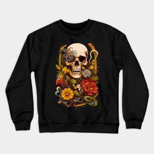 Eternal Bloom - Skull & Floral Fusion Tee Crewneck Sweatshirt